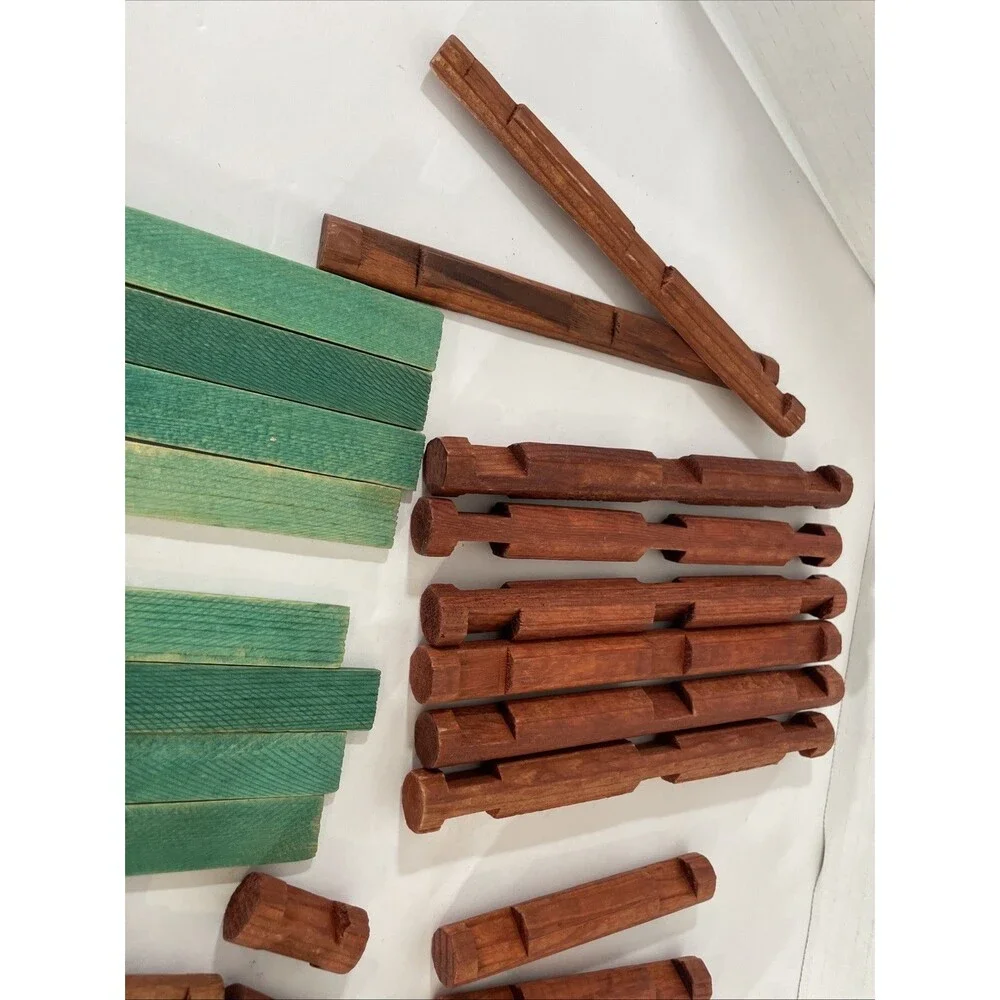Lot Of Original Lincoln Logs Assortment 65 Pieces